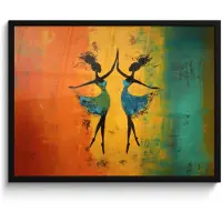 PosterMonkey Poster in lijst - Fotolijst 80x60 cm - Posters - Dansen - Vrouwen - Verfstructuur - Posterlijst zwart - Decoratie - Wanddecoratie woonkamer - Muurdecoratie slaapkamer