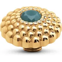 Melano Vivid Lotus CZ Steentje Retro Blue | Goud