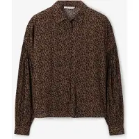 Sissy-Boy Donkergoene blouse met leopard print | Maat: S