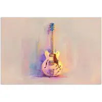 PosterMonkey Poster 120x80 cm - Gitaar - Pastel - Schilderachtig - Posters - Kamer decoratie - Wanddecoratie woonkamer - Muurdecoratie slaapkamer