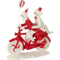 J-Line figuur Clown Fiets - polyresin - rood/wit