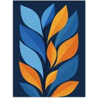 PosterMonkey Poster 60x80 cm - Abstract - Bladeren - Blauw - Posters - Kamer decoratie - Wanddecoratie woonkamer - Muurdecoratie slaapkamer