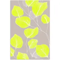 PosterMonkey Poster 20x30 cm - Bladeren - Neon - Geel - Lijnen - Posters - Kamer decoratie - Wanddecoratie woonkamer - Muurdecoratie slaapkamer