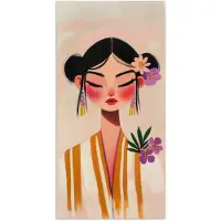PosterMonkey Poster 80x160 cm - Vrouw - Bloemen - Pastel - Posters - Kamer decoratie - Wanddecoratie woonkamer - Muurdecoratie slaapkamer