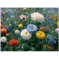 PosterMonkey Poster 120x90 cm - Close-up - Veld - Bloemen - Kleurrijk - Posters - Kamer decoratie - Wanddecoratie woonkamer - Muurdecoratie slaapkamer