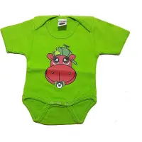 Logostar LOGO STAR - Rompertje - maat 56 - 0/2 maanden - groen / roze met print - set van 2