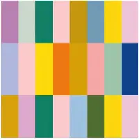 PosterMonkey Poster 50x50 cm - Stroken - Blauw - Patroon - Abstract - Posters - Kamer decoratie - Wanddecoratie woonkamer - Muurdecoratie slaapkamer