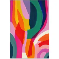 PosterMonkey Poster 60x90 cm - Vormen - Golvend - Abstract - Felroze - Posters - Kamer decoratie - Wanddecoratie woonkamer - Muurdecoratie slaapkamer