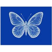 PosterMonkey Poster 40x30 cm - Vlinder - Wit - Getekend - Stippen - Posters - Kamer decoratie - Wanddecoratie woonkamer - Muurdecoratie slaapkamer