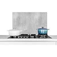 KitchenYeah Spatscherm Keuken - Kookplaat Achterwand - Spatwand Fornuis - 60x40 cm - Verf - Patronen - Grijs - Aluminium - Wanddecoratie - Muurbeschermer - Hittebestendig