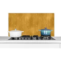KitchenYeah Spatscherm Keuken - Kookplaat Achterwand - Spatwand Fornuis - 100x50 cm - Verf - Patronen - Oker - Aluminium - Wanddecoratie - Muurbeschermer - Hittebestendig