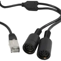 BOSSCOM RJ45 - 2x DIN 8-pins / Powerlink PL8 (v) kabel voor B&O | zwart | 3 meter
