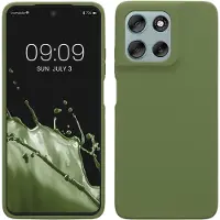 Kwmobile telefoonhoesje geschikt voor Motorola Moto G56 5G - Hoesje met siliconen coating - Smartphone case in grasgroen