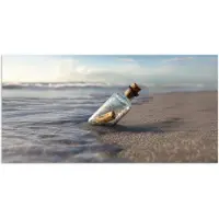 PosterMonkey Poster 160x80 cm - Glazenfles - Post - Zee - Zand - Posters - Kamer decoratie - Wanddecoratie woonkamer - Muurdecoratie slaapkamer
