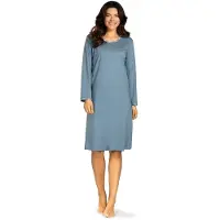 Comtessa - Dames nachthemd - Interlock - Lange mouw - Blauw - Maat 48