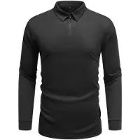 Allthemen Heren Lange Mouw Rek T-Shirt - Oversize Polo Met Halve Rits - L