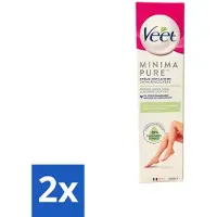 Veet 2 x - Minima Ontharingscrème - Droge Huid - 200ml - Ontharingscrème - Droge Huid - Minima - Ontharing - Gladde Huid
