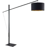 Arcchio Booglamp - vloerlamp Mossa, zwart, Woon-/ Eetkamer, metaal, Modern, booglamp