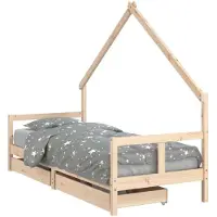Syfax Kinderbedframe met lades 80x200 cm massief grenenhout