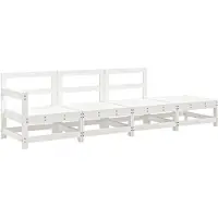 vidaXL 4-delige Loungeset massief grenenhout wit
