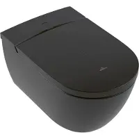 Villeroy & Boch ViClean - Elektronisch bidet met keramiek, Rimless, CeramicPlus, SoftClosing, Pure Black V0E200R7