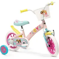 Toimsa Fiets voor kinderen - - Barbie Love - 3 tot 5 jaar - Stabilisatoren - Roze en Geel