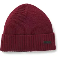 BOSS Beanie van scheerwol met logoplaatje