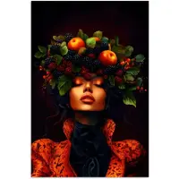 PosterMonkey Poster 20x30 cm - Vrouw - Zwart - Bessen - Bramen - Appels - Posters - Kamer decoratie - Wanddecoratie woonkamer - Muurdecoratie slaapkamer