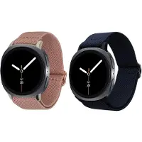 Kwmobile Horlogebandjes geschikt voor Samsung Galaxy Watch 8 Galaxy / Galaxy Watch 8 Classic 46mm - 2 x Nylon Smartwatch bandje in donkerblauw / oudroze.