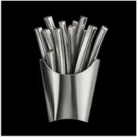 PosterMonkey Poster 30x30 cm - Frietjes - Futuristisch - Zilver - Posters - Kamer decoratie - Wanddecoratie woonkamer - Muurdecoratie slaapkamer
