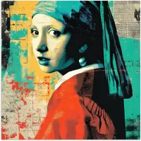 PosterMonkey Poster 100x100 cm - Klassiek - Pareloorbel - Streetartstijl - Kleurrijk - Posters - Kamer decoratie - Wanddecoratie woonkamer - Muurdecoratie slaapkamer XXL