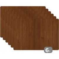 KitchenYeah Placemat - Hardhout - Patronen - Bruin - 45x30 cm - 6 stuks - Hittebestendig - Anti-Slip - Onderlegger - Afneembaar