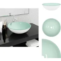 vidaXL Gootsteen - Gootstenen - Wastafel - Wasbak - Wasbak 42x14 cm gehard glas wit