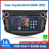 AWESAFE Autoradio - Geschikt Voor Toyota RAV4 2006-2012 - Draadloos Carplay Android Auto - GPS RDS Bluetooth - Navigatie - 2+64GB - 2006 2007 2008 2009 2010 2011 2012