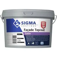Sigma Facade Topcoat Satin | Zijdeglans Gevelverf 2,5 LTR - Wit