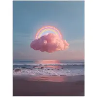 PosterMonkey Poster 90x120 cm - Wolk - Regenboog - Zee - Posters - Kamer decoratie - Wanddecoratie woonkamer - Muurdecoratie slaapkamer
