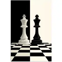 PosterMonkey Poster 60x90 cm - Schaakstukken - Koning - Geblokt - Zwart - Posters - Kamer decoratie - Wanddecoratie woonkamer - Muurdecoratie slaapkamer - Kerstversiering - Kerstdecoratie voor binnen - Kerstmis