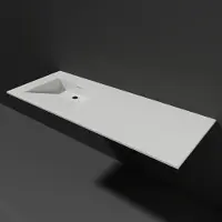 Lambini Designs Flora solid surface wastafel 120cm links zonder kraangat wit mat