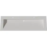 Lambini Designs Flora solid surface wastafel 140cm met kraangaten wit mat