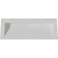 Lambini Designs Flora solid surface wastafel 120cm met kraangaten wit mat