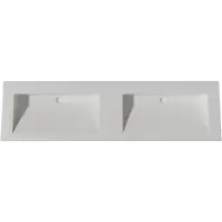 Lambini Designs Flora solid surface wastafel 160cm zonder kraangaten wit mat