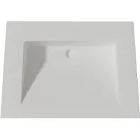 Lambini Designs Flora solid surface wastafel 60cm zonder kraangat wit mat