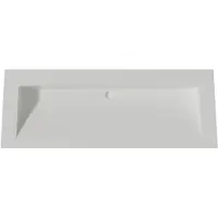 Lambini Designs Flora solid surface wastafel 120cm zonder kraangaten wit mat