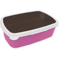 MuchoWow Broodtrommel Roze - Lunchbox - Brooddoos - Patroon - Hardhout - Plank - 18x12x6 cm - Kinderen - Meisje