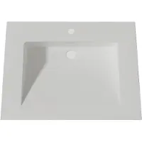 Lambini Designs Flora solid surface wastafel 60cm met kraangat wit mat