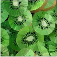 PosterMonkey Poster 75x75 cm - Kiwi - Groen - Pitten - Posters - Kamer decoratie - Wanddecoratie woonkamer - Muurdecoratie slaapkamer