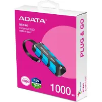 ADATA Externe SSD SC740, 1TB, Plug&Go, blauw, 1050/1000 MB/s, MIL.STD