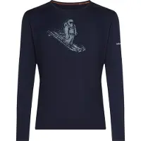 Icebreaker - Thermokleding - M Merino 200 Oasis LS Crewe Skiing Yeti Midnight Navy voor Unisex van Wol - Maat L - Marine blauw