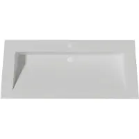 Lambini Designs Flora solid surface wastafel 100cm met 1 kraangat wit mat