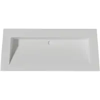 Lambini Designs Flora solid surface wastafel 100cm zonder kraangat wit mat